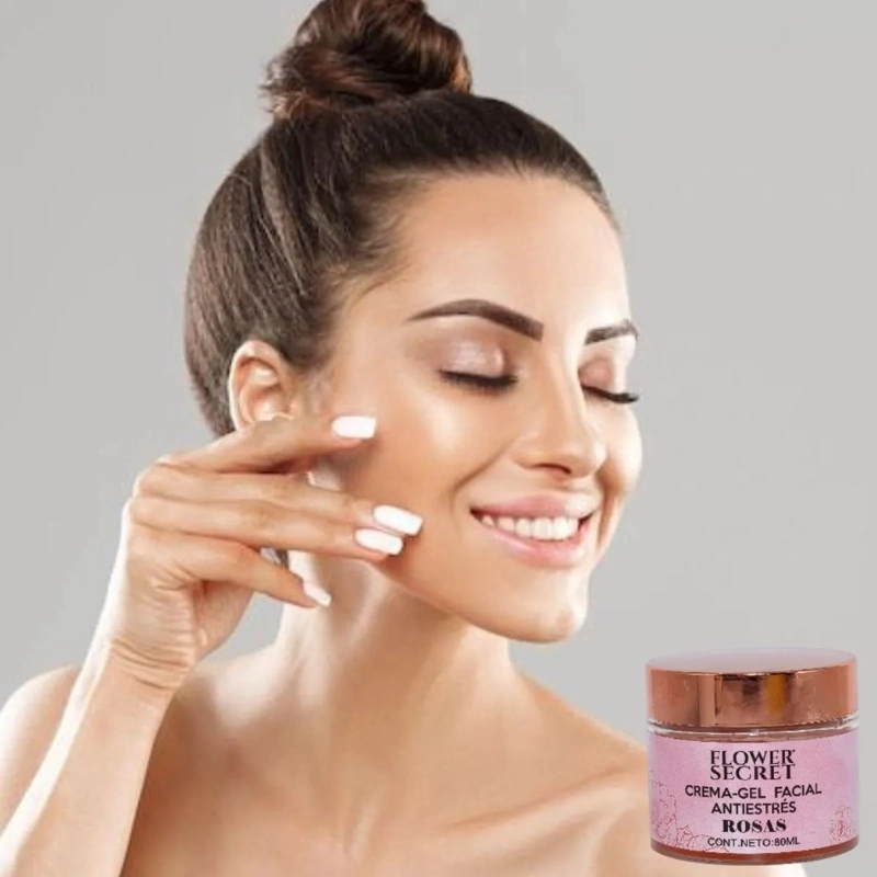SET 2 CREMAS FACIAL DE GEL ANTIESTRES DE ROSAS BELLEZA LAU - 8