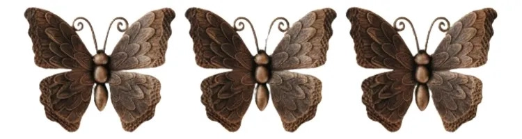 SET 3 FIGURAS DECORATIVAS MARIPOSAS PARED VINTAGE JHN - 3