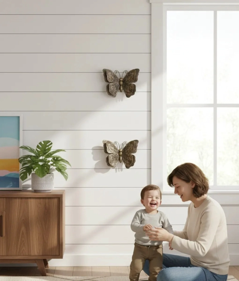 SET 3 FIGURAS DECORATIVAS MARIPOSAS PARED VINTAGE JHN - 6
