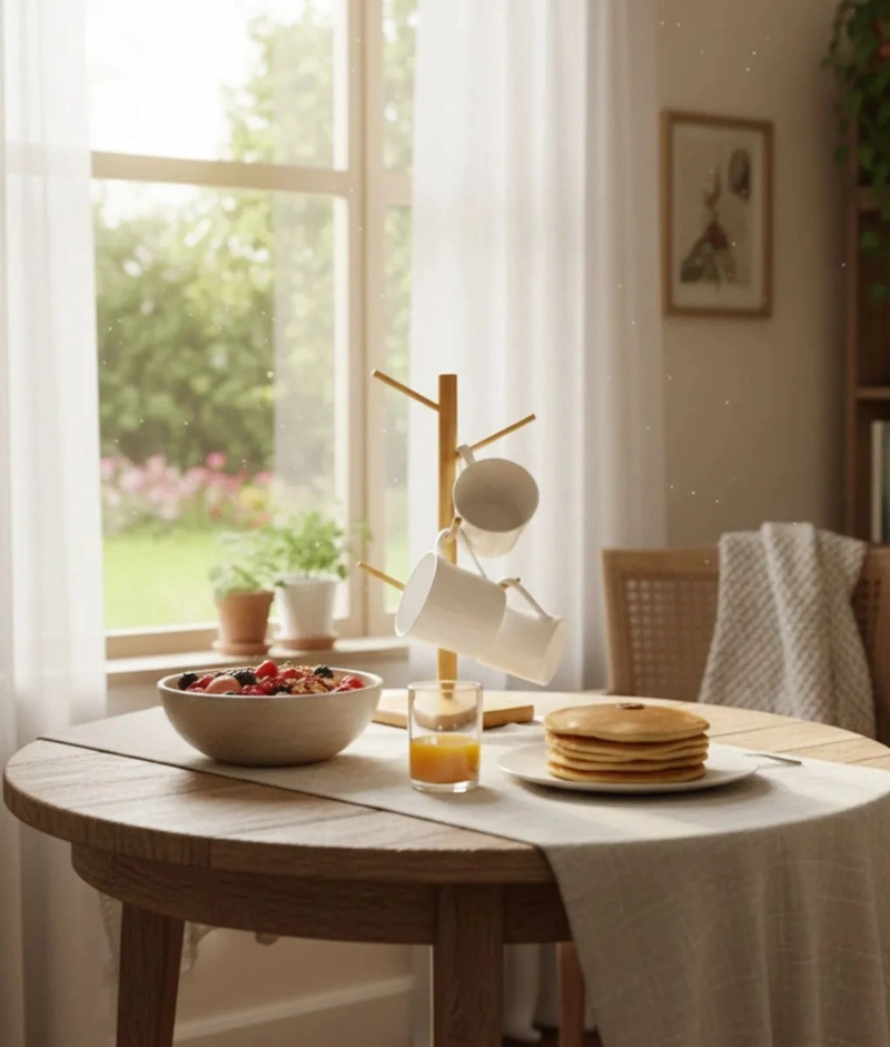 SOPORTE VERTICAL TAZAS DISEÑO ORGANICO DECORATIVO JHN - 6