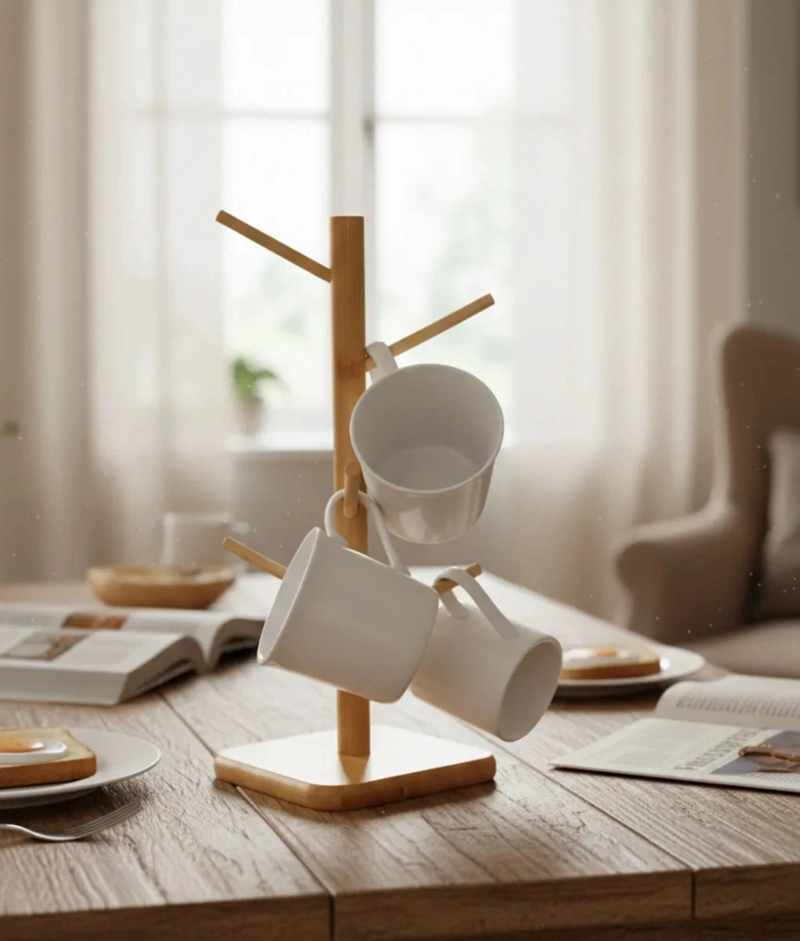 SOPORTE VERTICAL TAZAS DISEÑO ORGANICO DECORATIVO JHN - 7