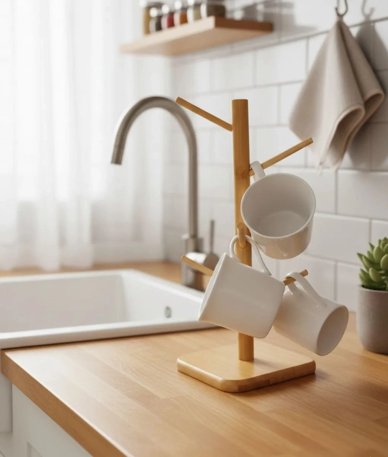 SOPORTE VERTICAL TAZAS DISEÑO ORGANICO DECORATIVO JHN - 8