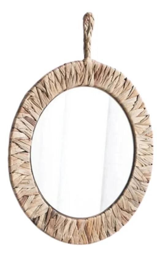 ESPEJO DECORATIVO PARED ESTILO BOHO EFECTO FIBRA TEJIDA JHN - 3