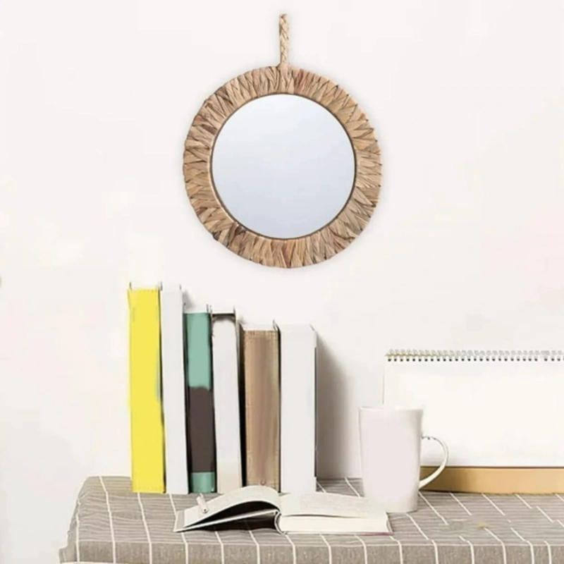 ESPEJO DECORATIVO PARED ESTILO BOHO EFECTO FIBRA TEJIDA JHN - 9