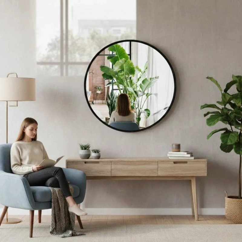 ESPEJO PARED DECORATIVO REDONDO DISEÑO MINIMALISTA JHN - 7