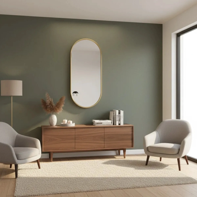ESPEJO DECORATIVO PARED OVALADO ESTILO MINIMALISTA HOGAR JHN - 7