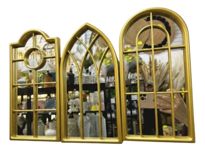 SET ESPEJOS MURALES VENTANAS LUZ ESTILO CATEDRAL AJ - 1