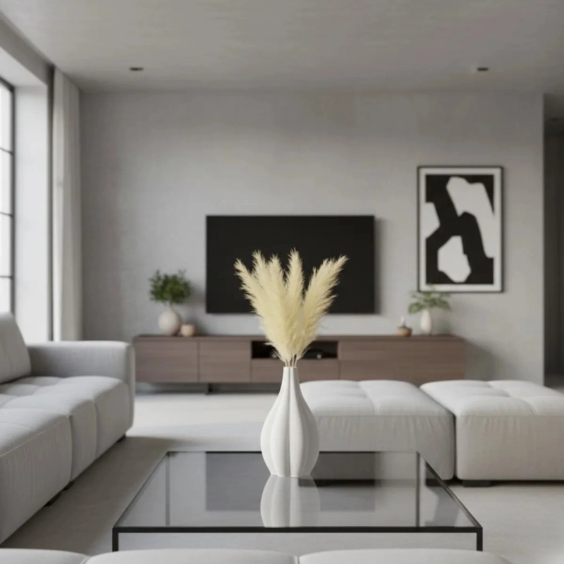 FLORERO DECORATIVO ESTRIADO ESCULTORICO ESTILO MODERNO AJ - 10