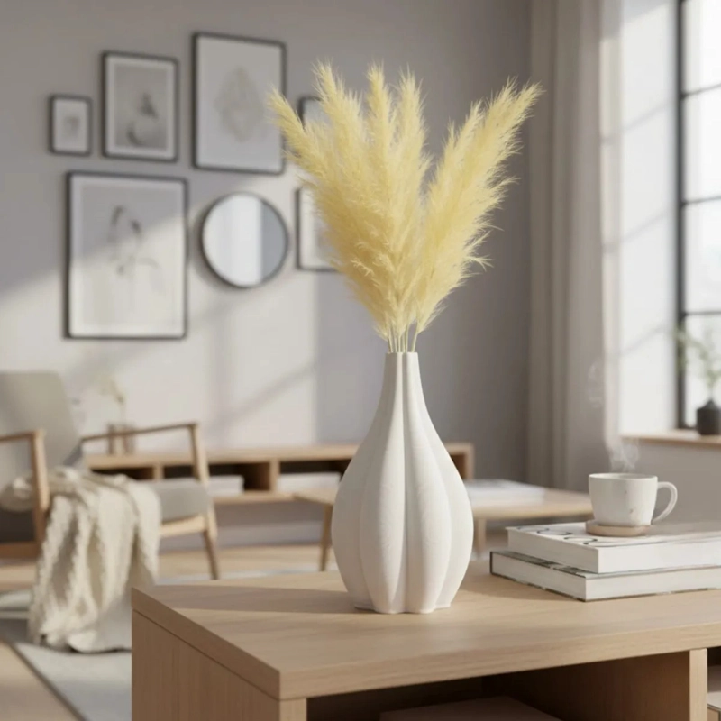 FLORERO DECORATIVO ESTRIADO ESCULTORICO ESTILO MODERNO AJ - 7