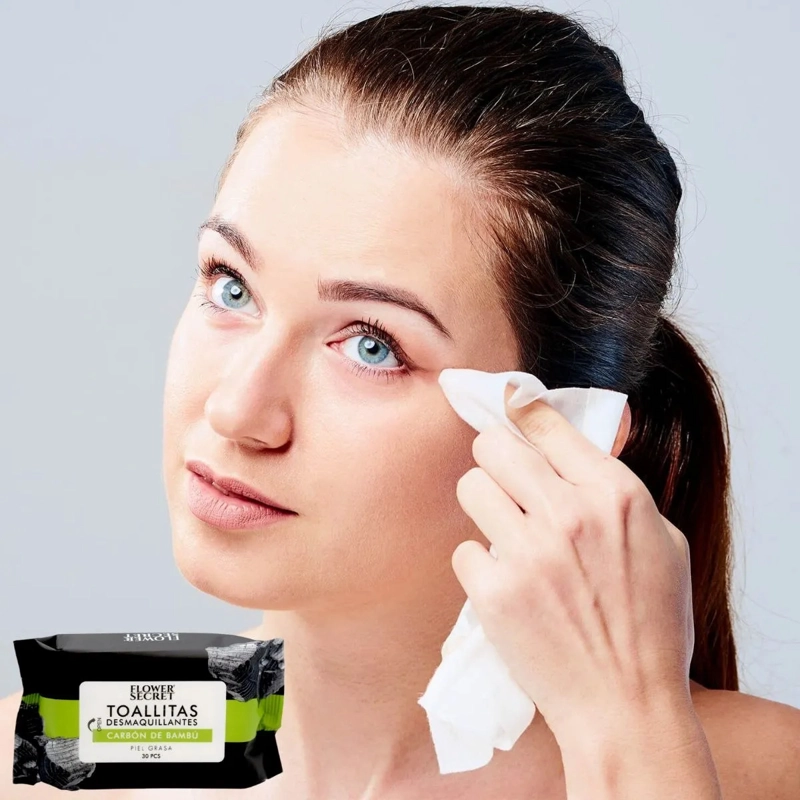 PAQ 7 TOALLITAS FACIAL DESMAQUILLA LIMPIA CARBON BAMBU LAU - 9