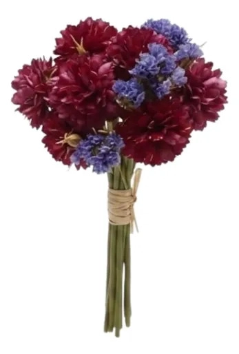 SET 3 RAMOS FLORES ARTIFICIALES POMPON DECORACION ALJ - 1