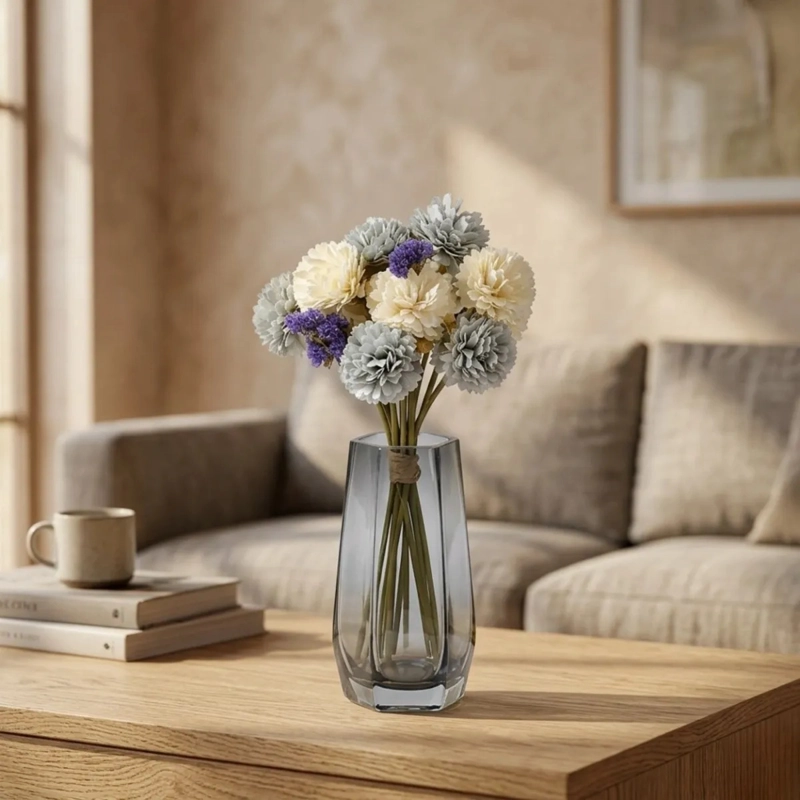 SET 3 RAMOS FLORES ARTIFICIALES POMPON DECORACION ALJ - 3