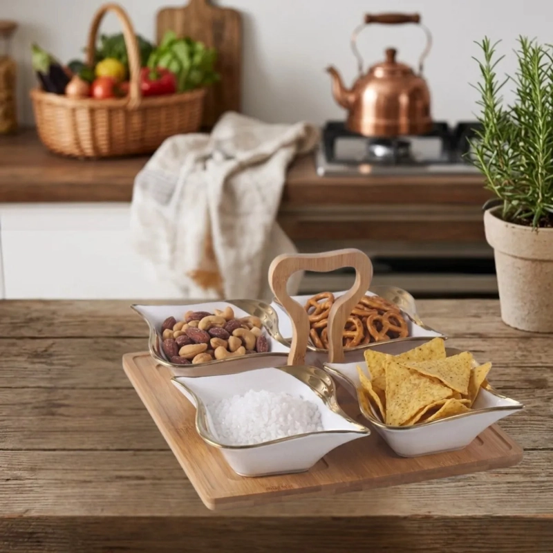 VAJILLA APERITIVOS SALSAS MODULAR LUJO ASA ORGANIZADORA  ALJ - 10