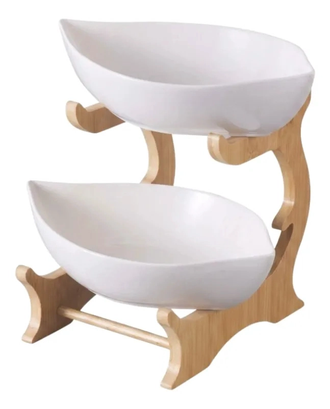 CENTRO MESA DOBLE FRUTERO PLATON ORGANIZADO ELEGANTE ALJ - 1