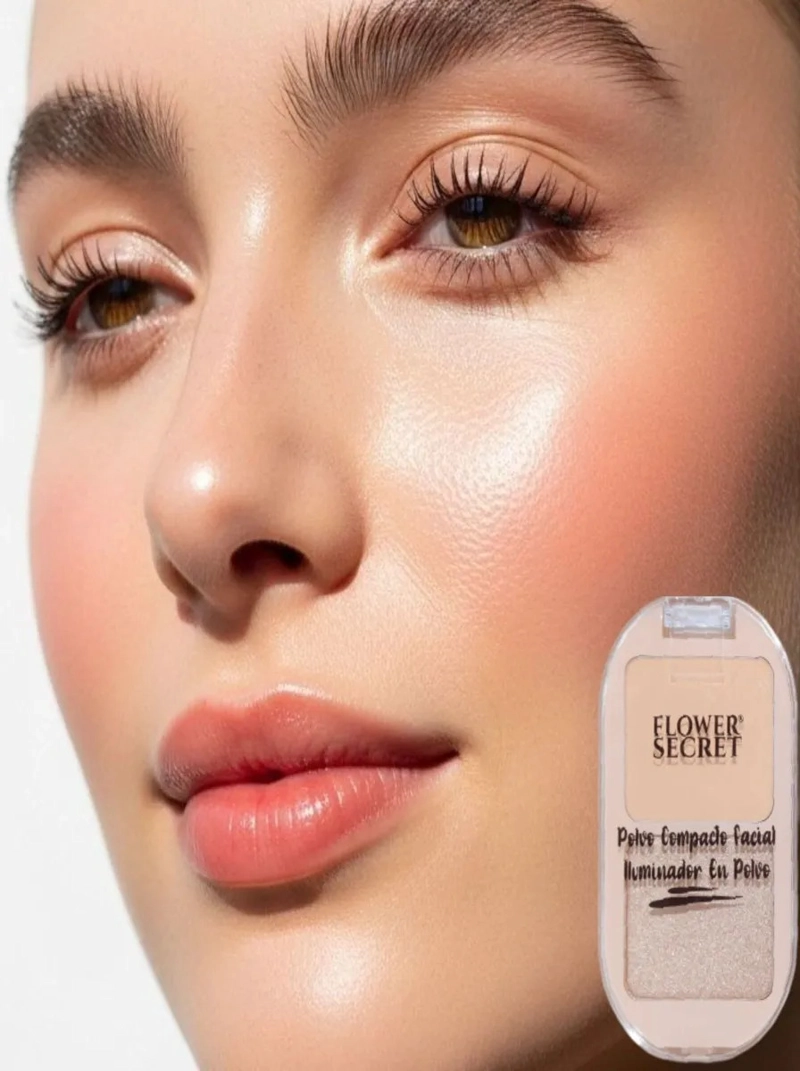PACK 24 POLVOS COMPACTO FACIAL  + ILUMINADOR MAQUILLAJE LAU - 2