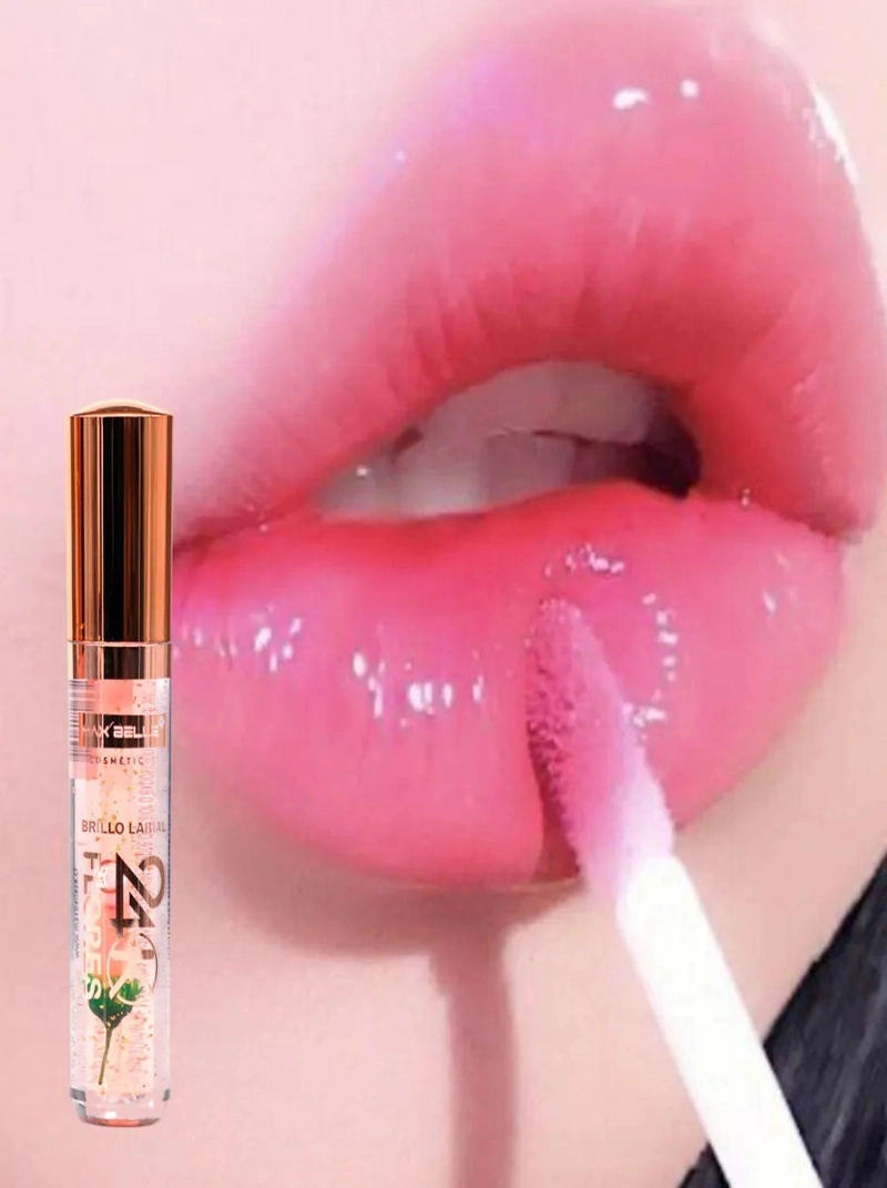 PACK 2 BRILLOS LABIAL 24K GOLD FLOWER MAGICO GLOSS LAU - 2