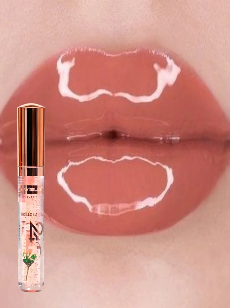 PACK 2 BRILLOS LABIAL 24K GOLD FLOWER MAGICO GLOSS LAU - 6