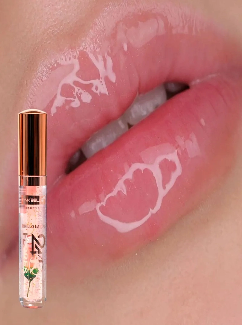 PACK 2 BRILLOS LABIAL 24K GOLD FLOWER MAGICO GLOSS LAU - 8
