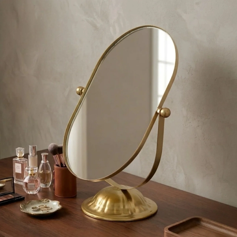 ESPEJO MESA OVALADO MAQUILLAJE ROTATIVO DECORATIVO ALJ - 5