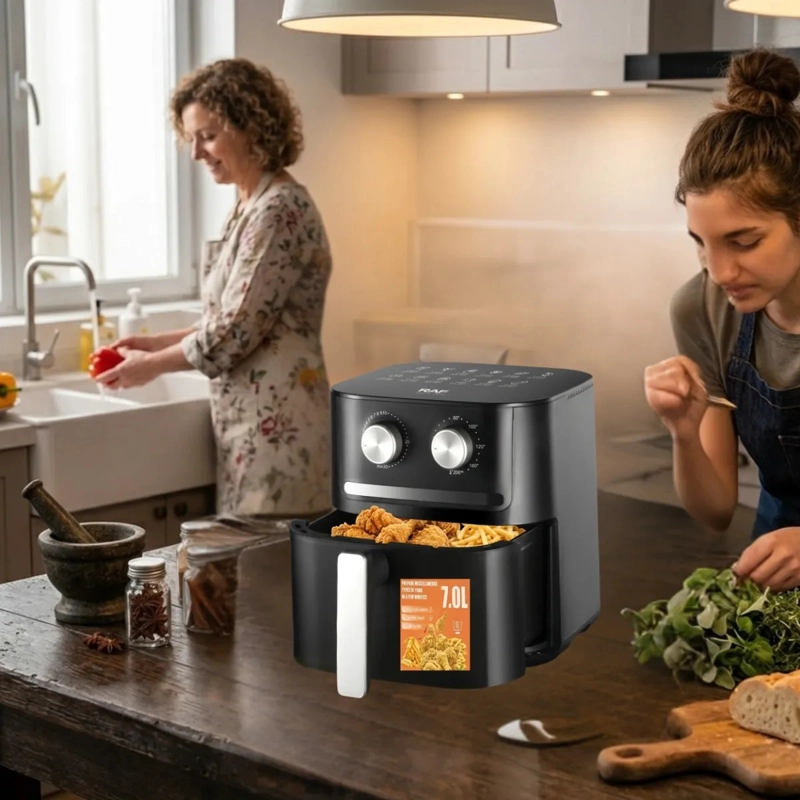 FREIDORA AIRE COCINA SIN ACEITE SALUDABLE 360 GRADOS ALJ - 7