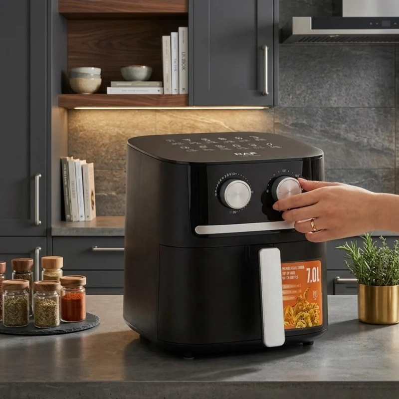 FREIDORA AIRE COCINA SIN ACEITE SALUDABLE 360 GRADOS ALJ - 8
