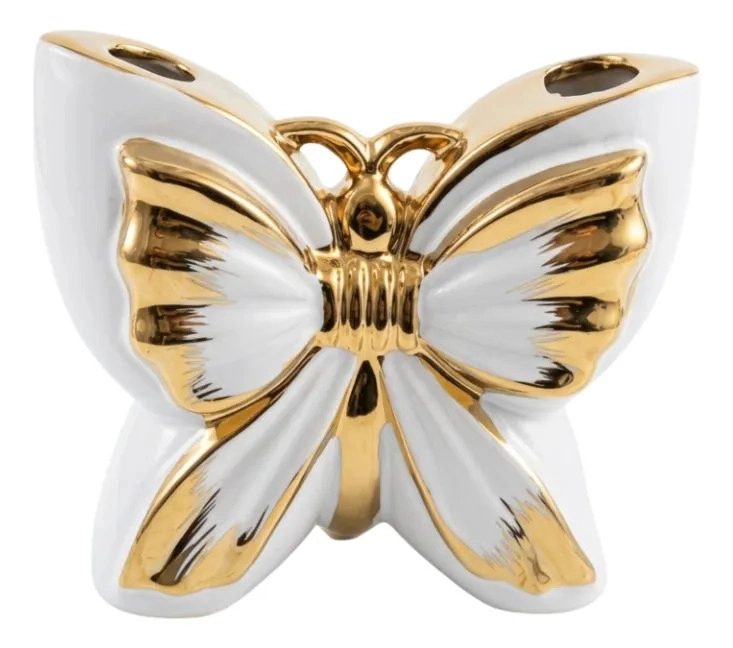 FLORERO DECORATIVO MARIPOSA DETALLE ESPEJO JARRON ALJ - 1