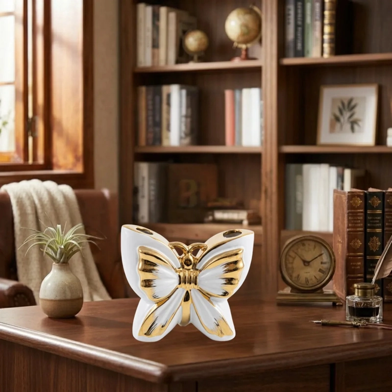 FLORERO DECORATIVO MARIPOSA DETALLE ESPEJO JARRON ALJ - 9