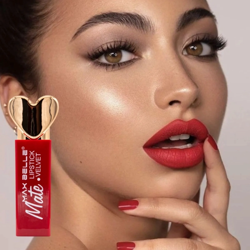 SET 2 LABIALES BARRA MATE FORMA CORAZON LARGA DURACION ALJ - 5