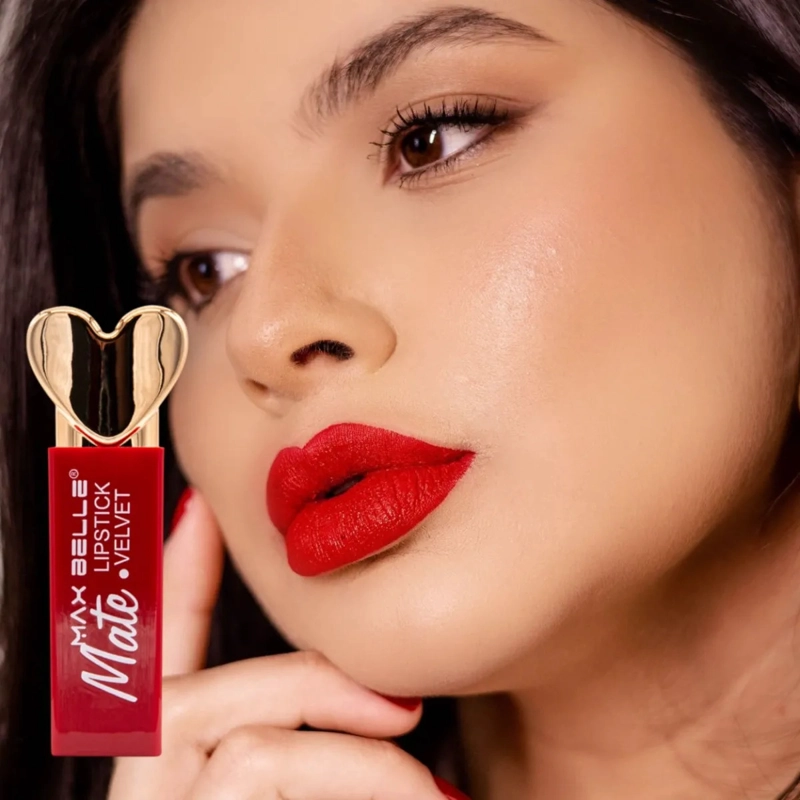 SET 2 LABIALES BARRA MATE FORMA CORAZON LARGA DURACION ALJ - 6