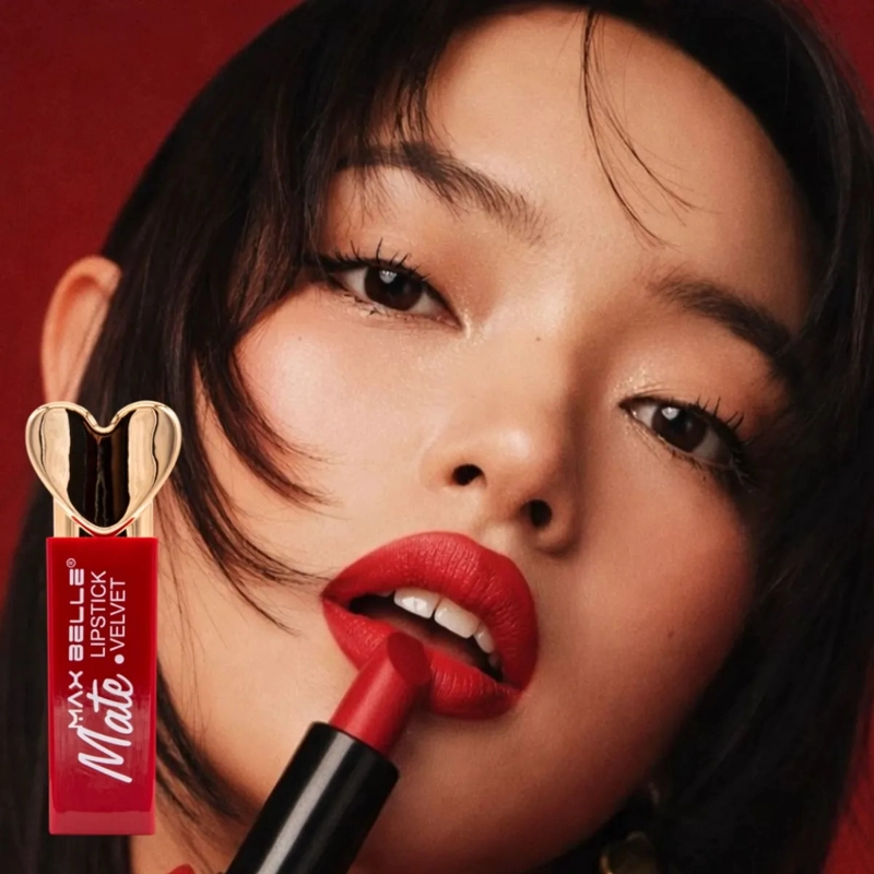 SET 2 LABIALES BARRA MATE FORMA CORAZON LARGA DURACION ALJ - 8