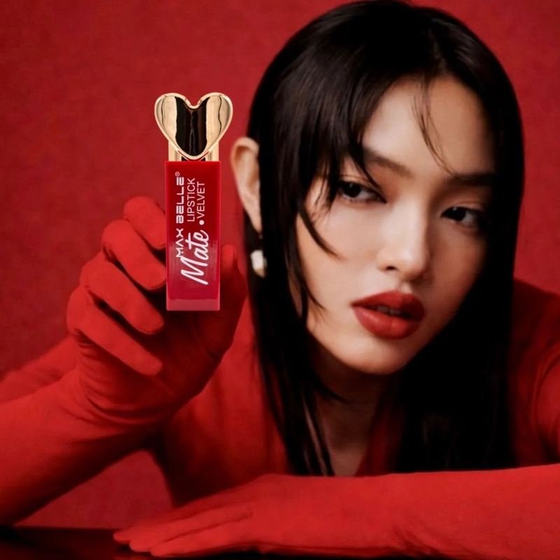 SET 2 LABIALES BARRA MATE FORMA CORAZON LARGA DURACION ALJ - 9