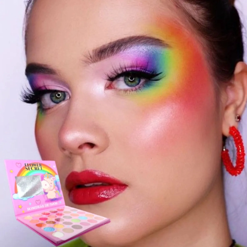 PALETA MAQUILLAJE PROFESIONAL 30 TONOS ARCOIRIS FANTASIA ALJ - 8