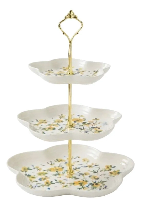 SOPORTE ESCALONADO APEROTIVOS CERAMICA 3 NIVELES DORADA MV - 1