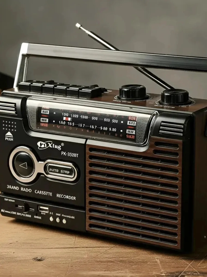 RADIO GRABADORA CASETTE PORTATIL RETRO USB SD AM/FM/SW MV - 4