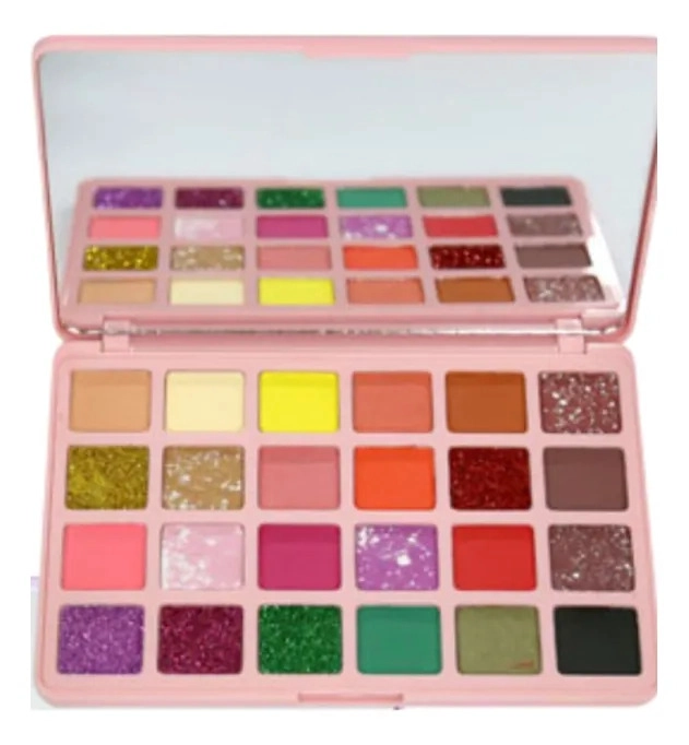 SET 2 PALETAS SOMBRAS 24 COLORES TEXTURA MICRONIZADA MV - 2