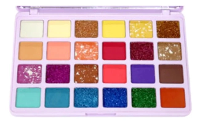 SET 2 PALETAS SOMBRAS 24 COLORES TEXTURA MICRONIZADA MV - 3