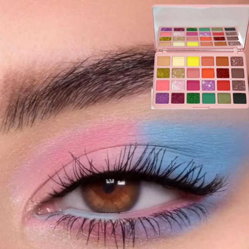 SET 2 PALETAS SOMBRAS 24 COLORES TEXTURA MICRONIZADA MV - 7