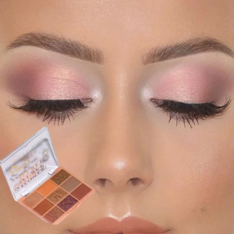 PALETA SOMBRAS OJOS 9 COLORES TEXTURA SEDOSA PROFESIONAL MV - 9