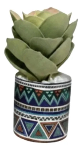 CACTUS ARTIFICIAL DECORATIVO MACETA ETNICA MODERNO ALJ - 1