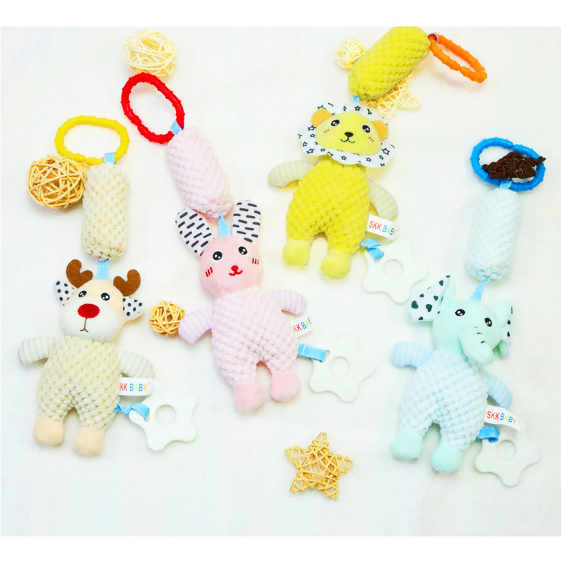 SET 2 SONAJERO COCHE CUNA SENSORIAL PELUCHE BEBE LAU - 6