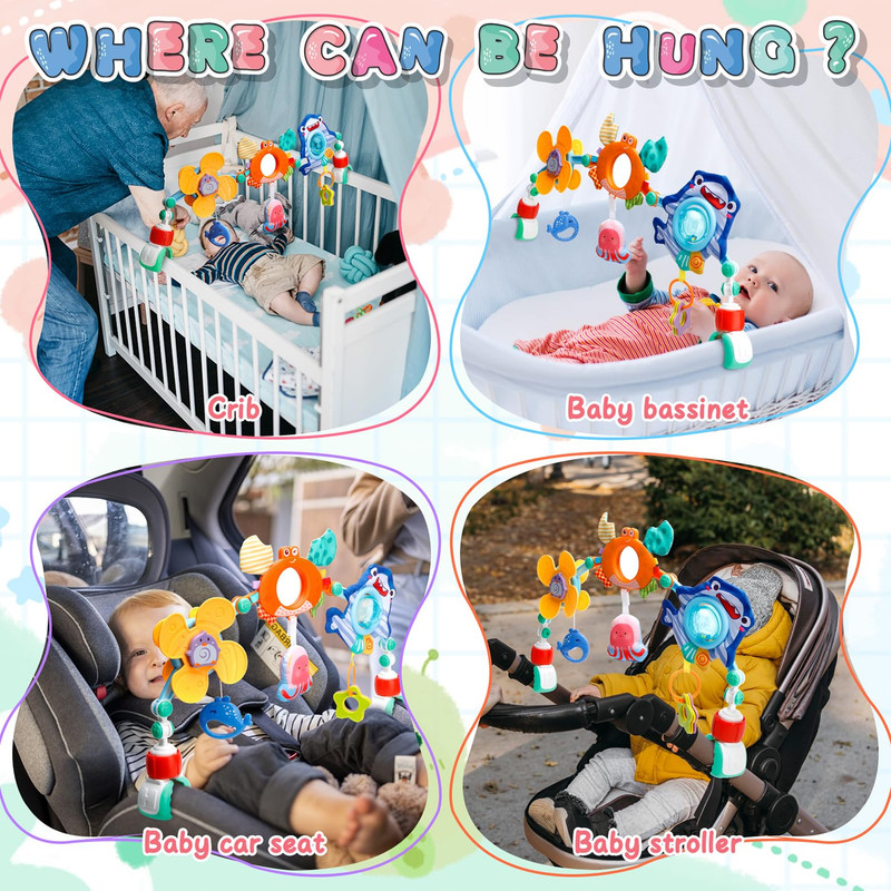 SONAJERO ARCO COCHE SENSORIAL AJUSTABLE ESTIMULAR BEBE LAU - 6
