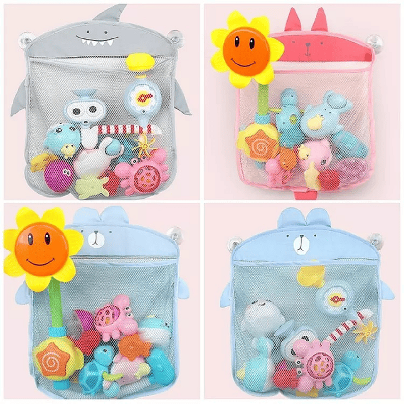SET 4 BOLSAS JUGUETES MALLA BAÑO ORGANIZADORA BEBE LAU - 7
