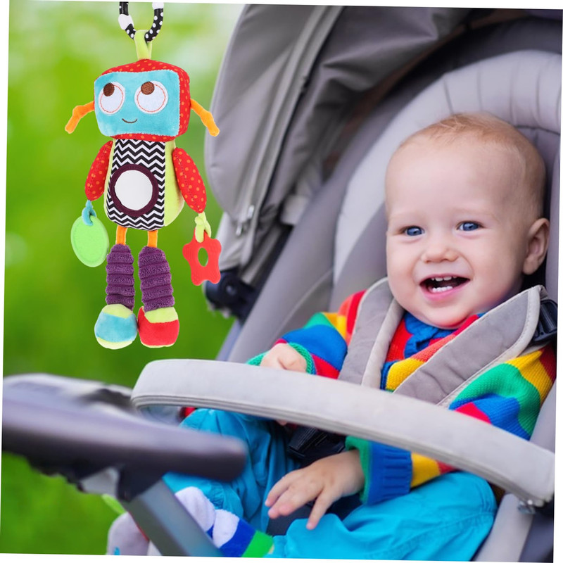 SONAJERO PELUCHE ROBOT FELPA SUAVE COLGANTE COCHE BEBES LAU - 1
