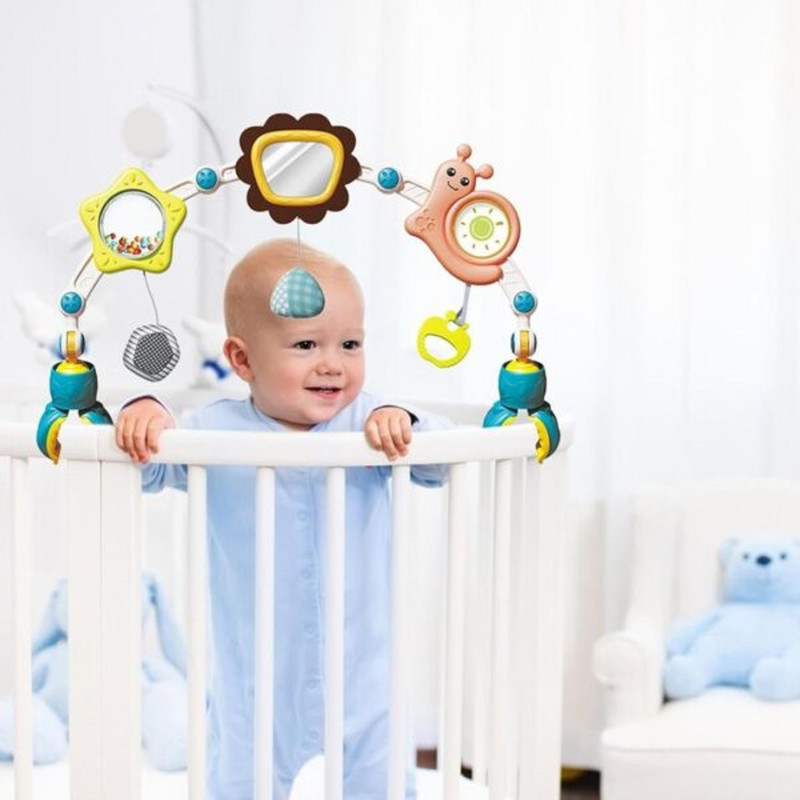 JUGUETE SONAJERO ARCO COCHE CUNA AJUSTABLE BEBES LAU - 5