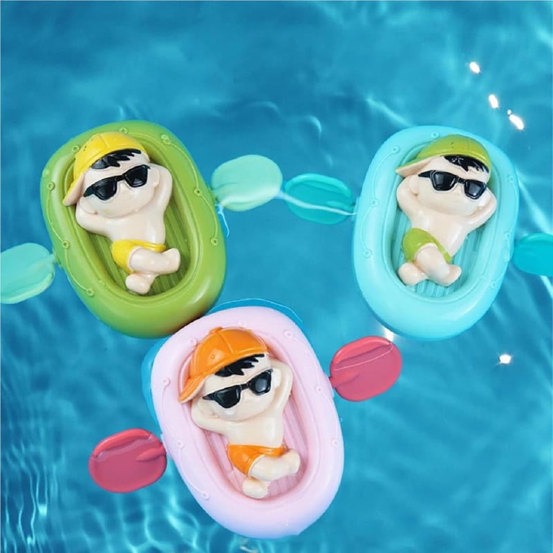 SET 5 JUGUETE KAYAC FLOTADOR CUERDA BAÑO DUCHA BEBE LAU - 3