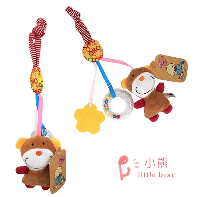 SET 2 SONAJEROS PELUCHE COLGANTE COCHE CUNA SUAVE BEBES LAU - 4