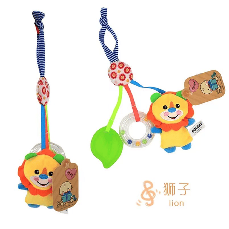 SET 2 SONAJEROS PELUCHE COLGANTE COCHE CUNA SUAVE BEBES LAU - 5
