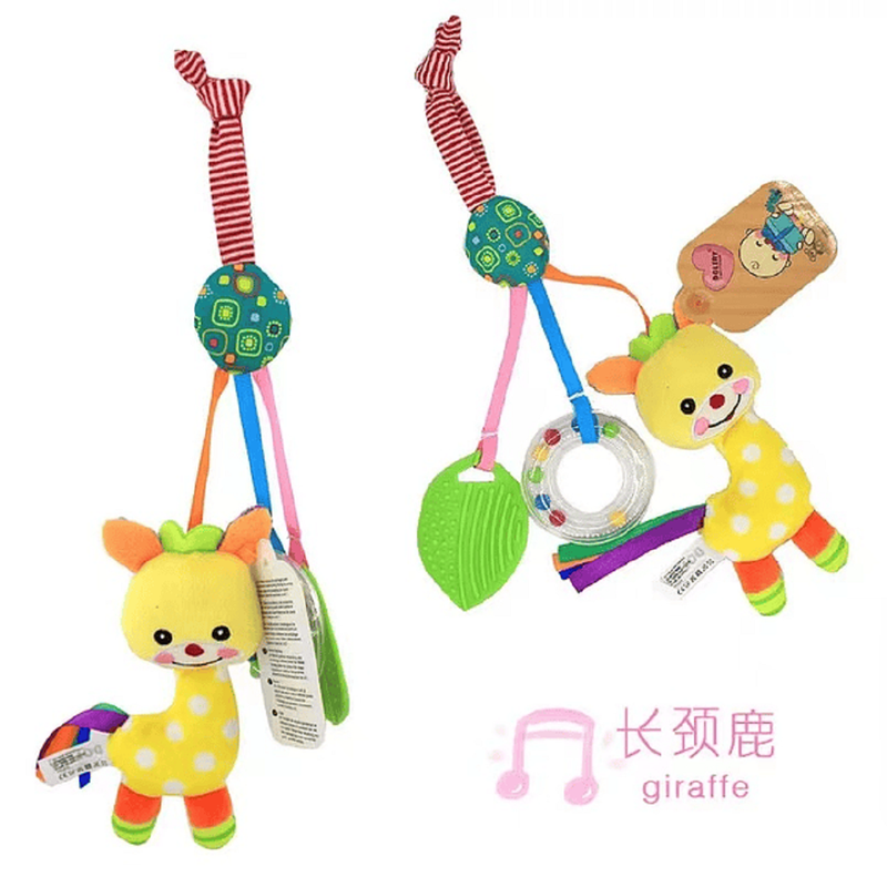 SET 2 SONAJEROS PELUCHE COLGANTE COCHE CUNA SUAVE BEBES LAU - 6
