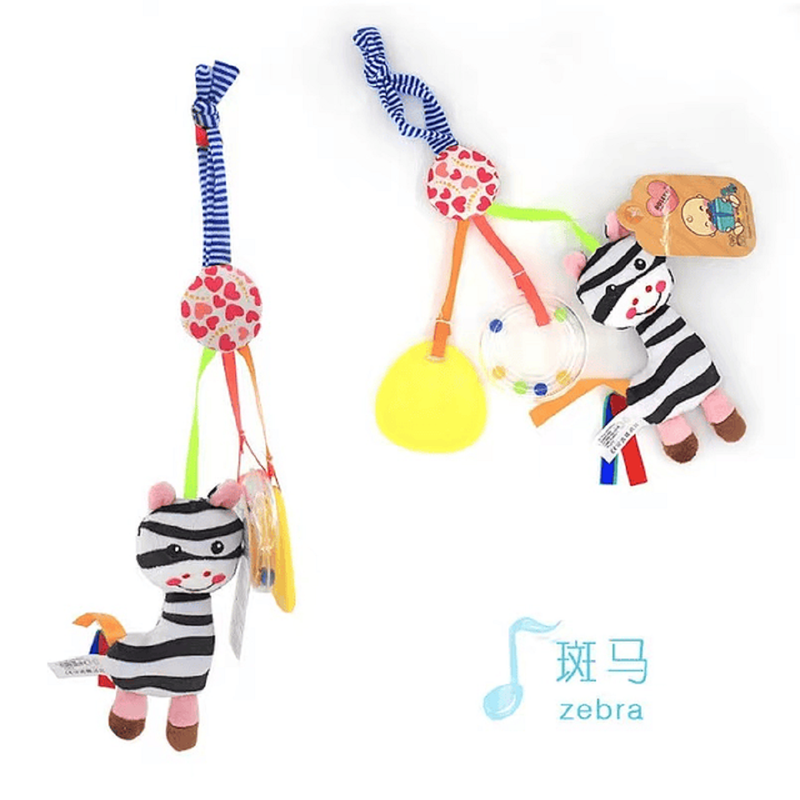 SET 2 SONAJEROS PELUCHE COLGANTE COCHE CUNA SUAVE BEBES LAU - 7