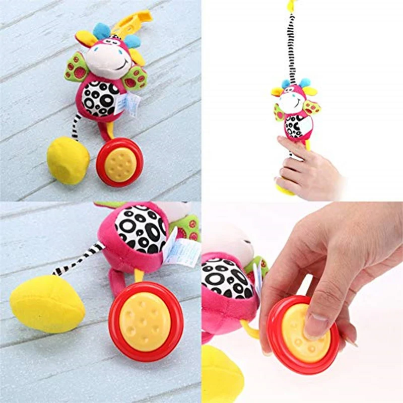SET 2 SONAJEROS PELUCHE COLGANTE COCHE CUNA SUAVE BEBES LAU - 8